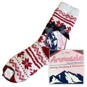 Aromasoles Infused Cozy‎ Slipper Socks Rose Shea Butter Womens One Size Gift